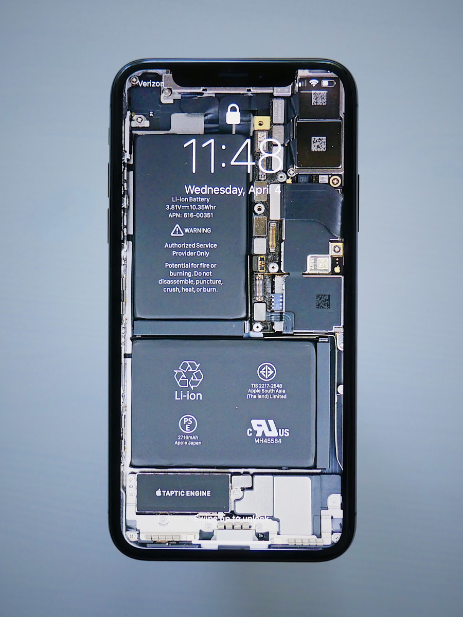 Image showing the inner workings of an iPhone.