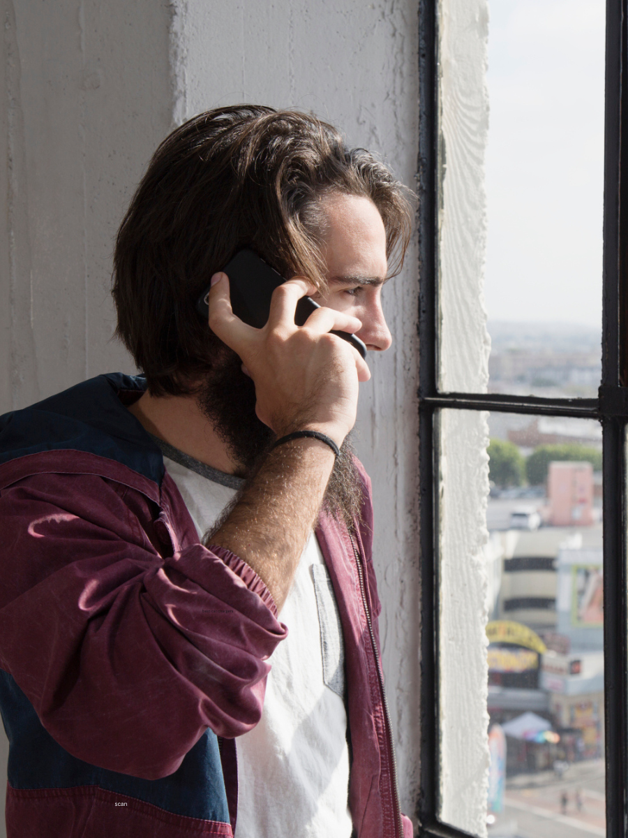 man talking on phone