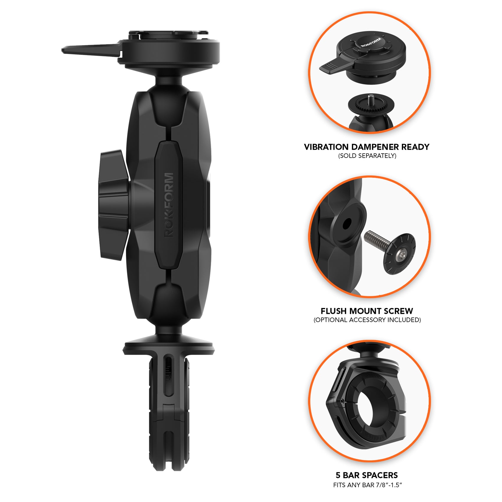 Pro Ball Motorcycle Handlebar Phone Mount | Rokform.com