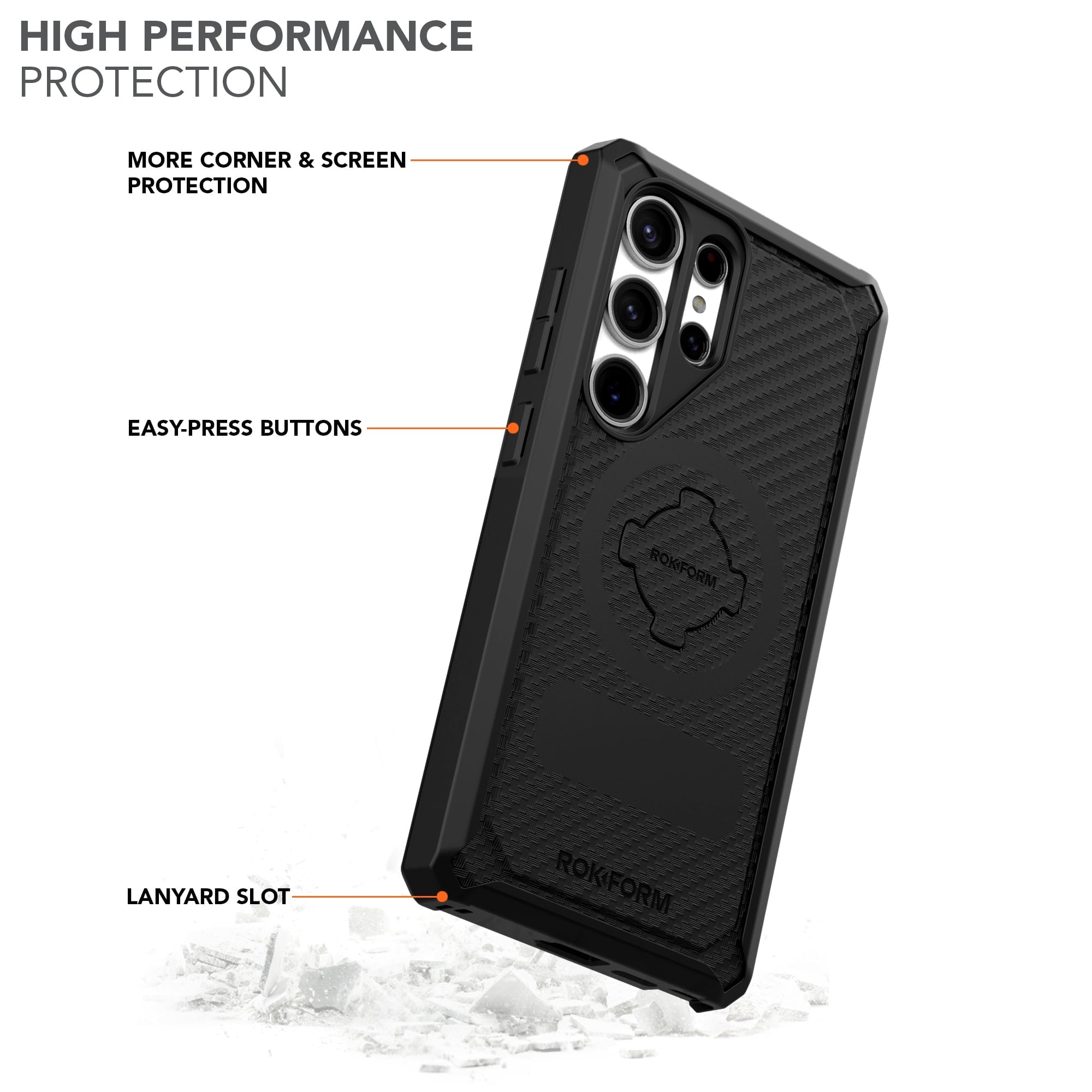 For Samsung Galaxy S24 Ultra S23+ Case Carbon Fiber Slim Cover, Screen  Protector 