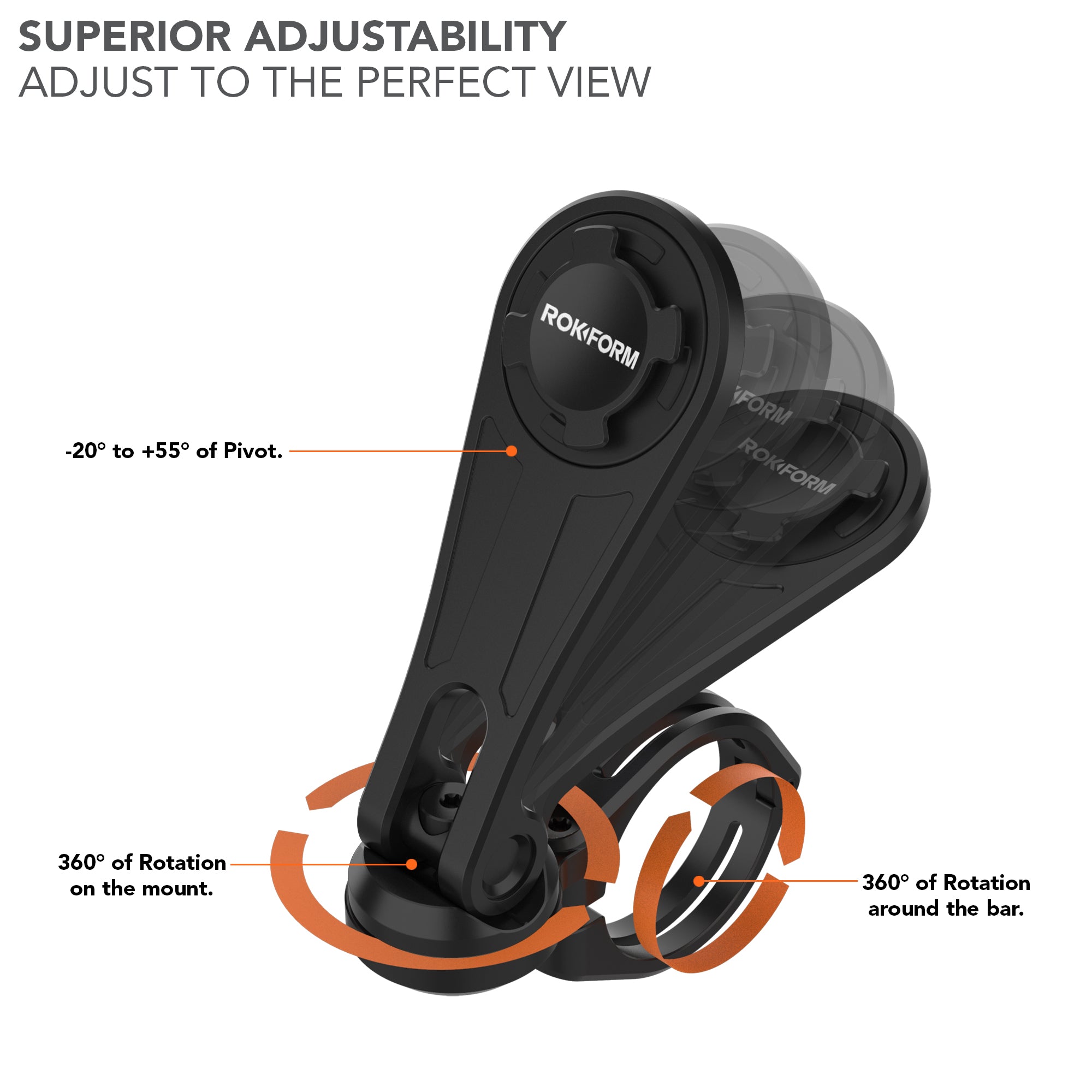 Rokform - Motorcycle Mount for Mobile Phones - Anodized Black