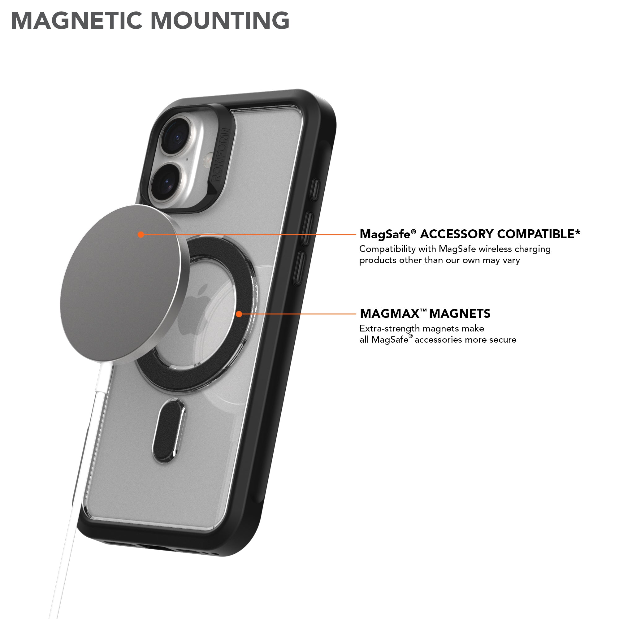 iPhone 16 Plus Slim Magnetic Case Magnetic Mounting