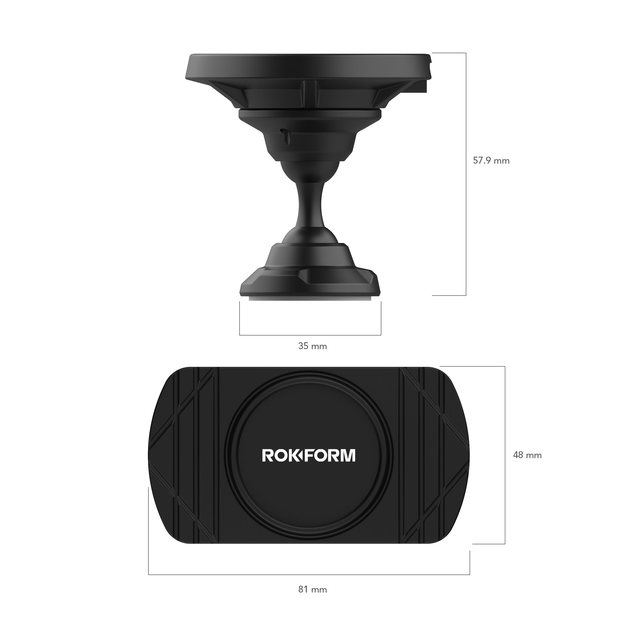 Magnetic Dash Car Charger Dimensions