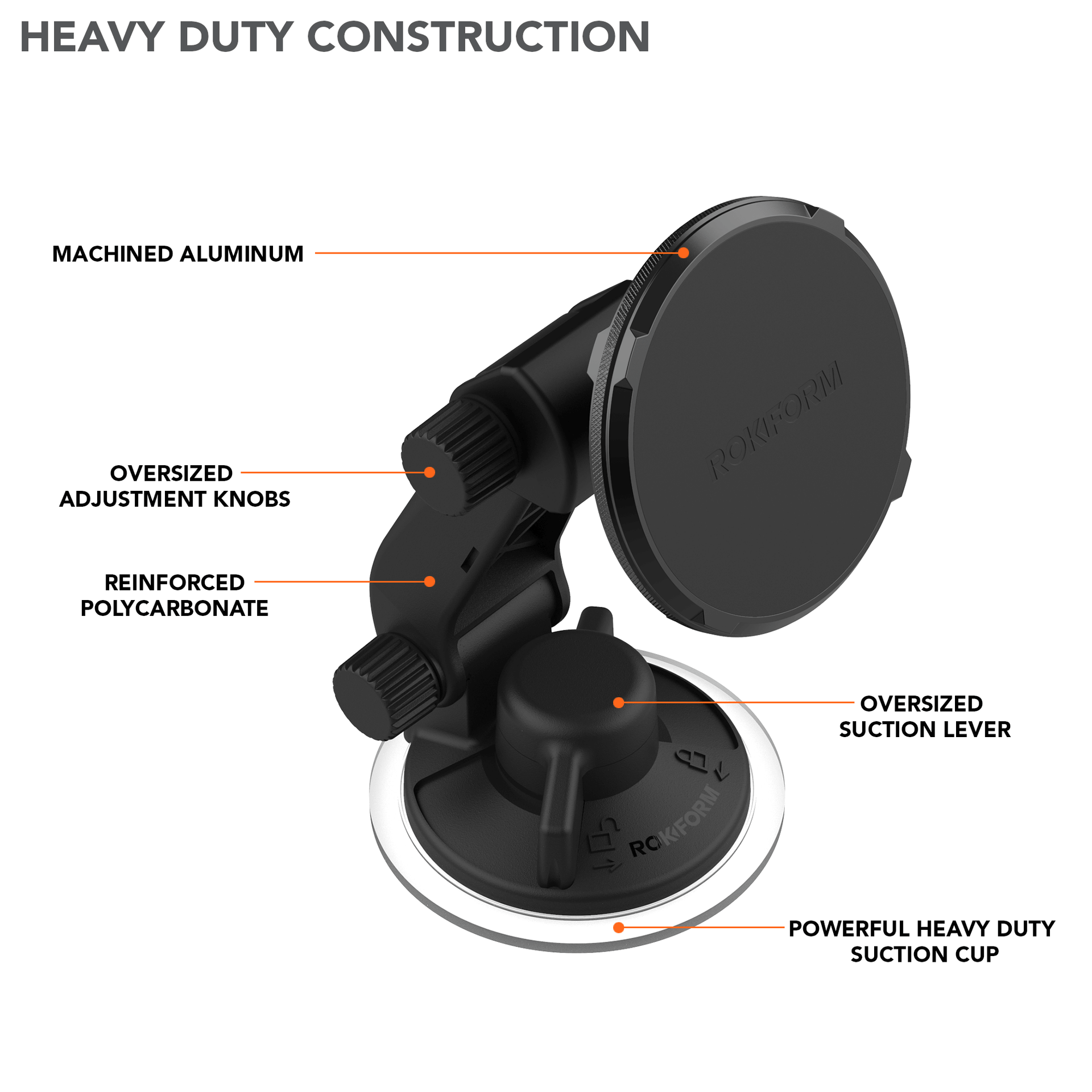 Heavy Duty Magnetic Windshield Suction Mount - MagSafe® Compatible