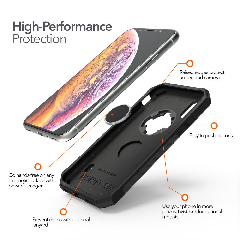 Rugged iPhone XS X Case Mount Included Rokform