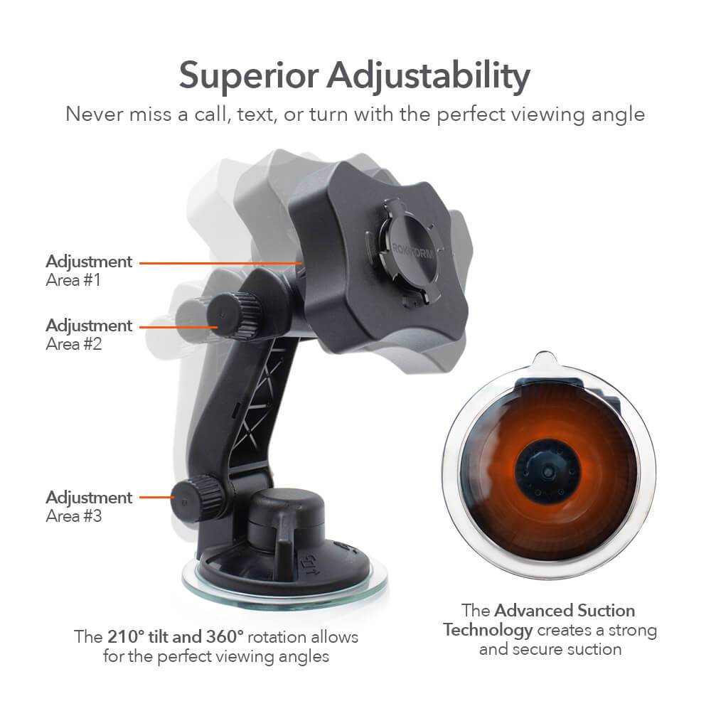 Phone windshield suction mount