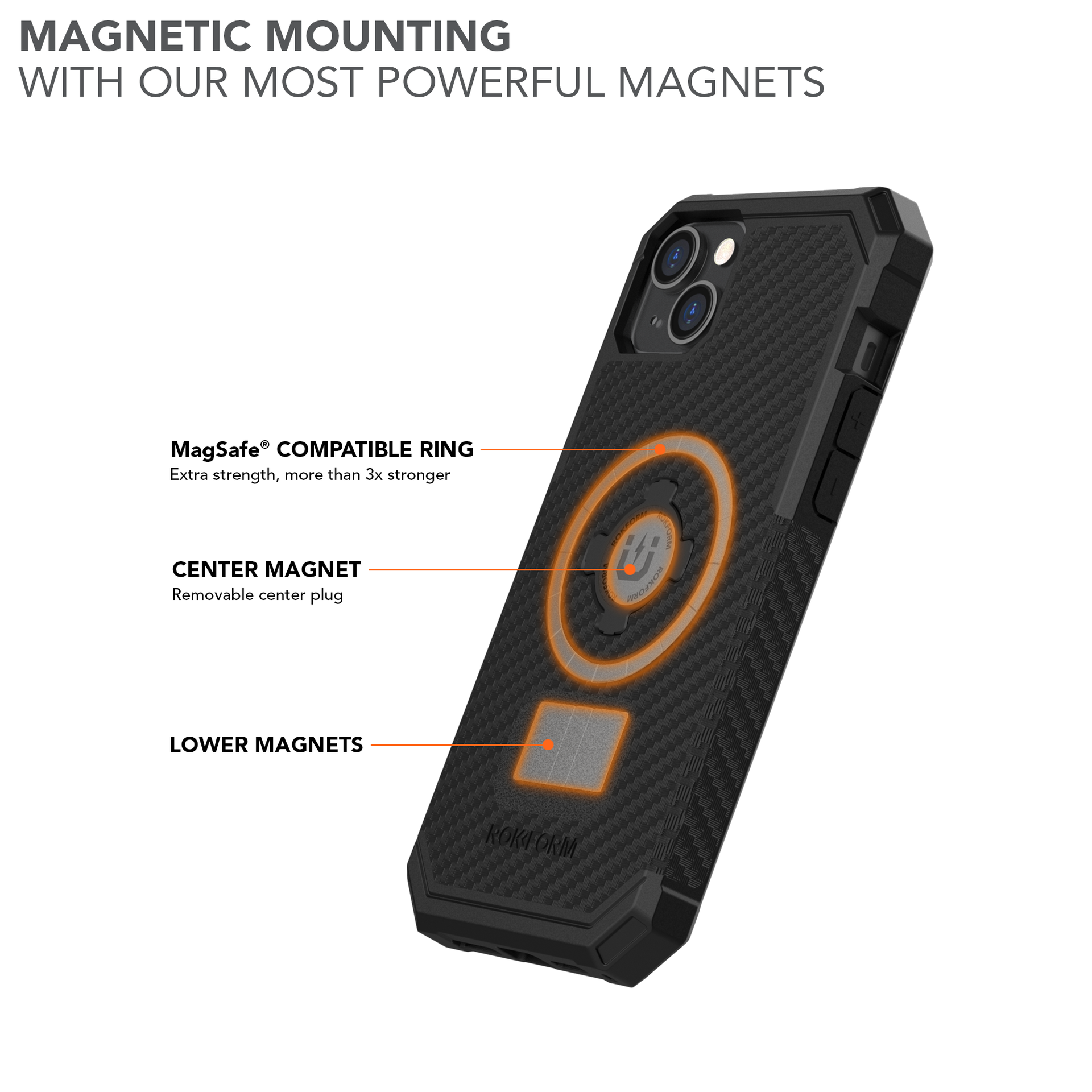 Magnetic iPhone 14 Plus Rugged Case, MagSafe® Compatible